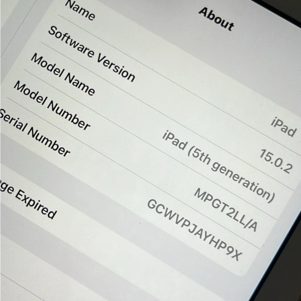 IPad 5th generation White Tablet